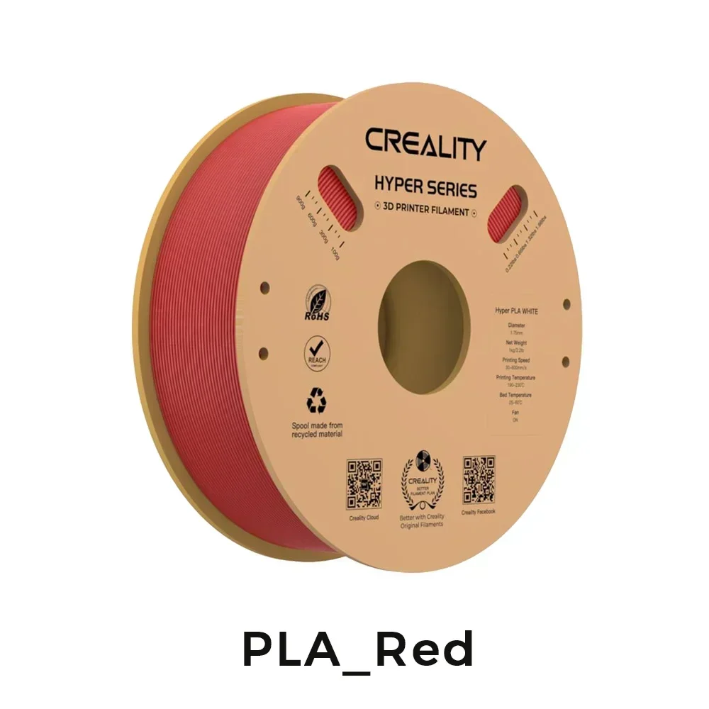Creality Hyper Series PLA Filament Multiple Colors 1.75mm 1KG 30-600mm/s High Speed High Precision Printing 3D Printer Materials: Red
