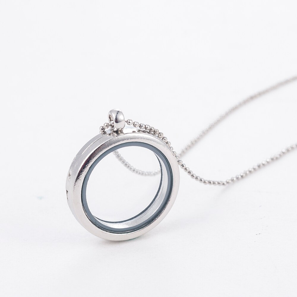 3cm Runde Wohnzimmer luxuriöse Speicher Foto Für Schwimm Charme Glas Medaillon Anhänger Halskette Für Frauen Rose Gold Kette