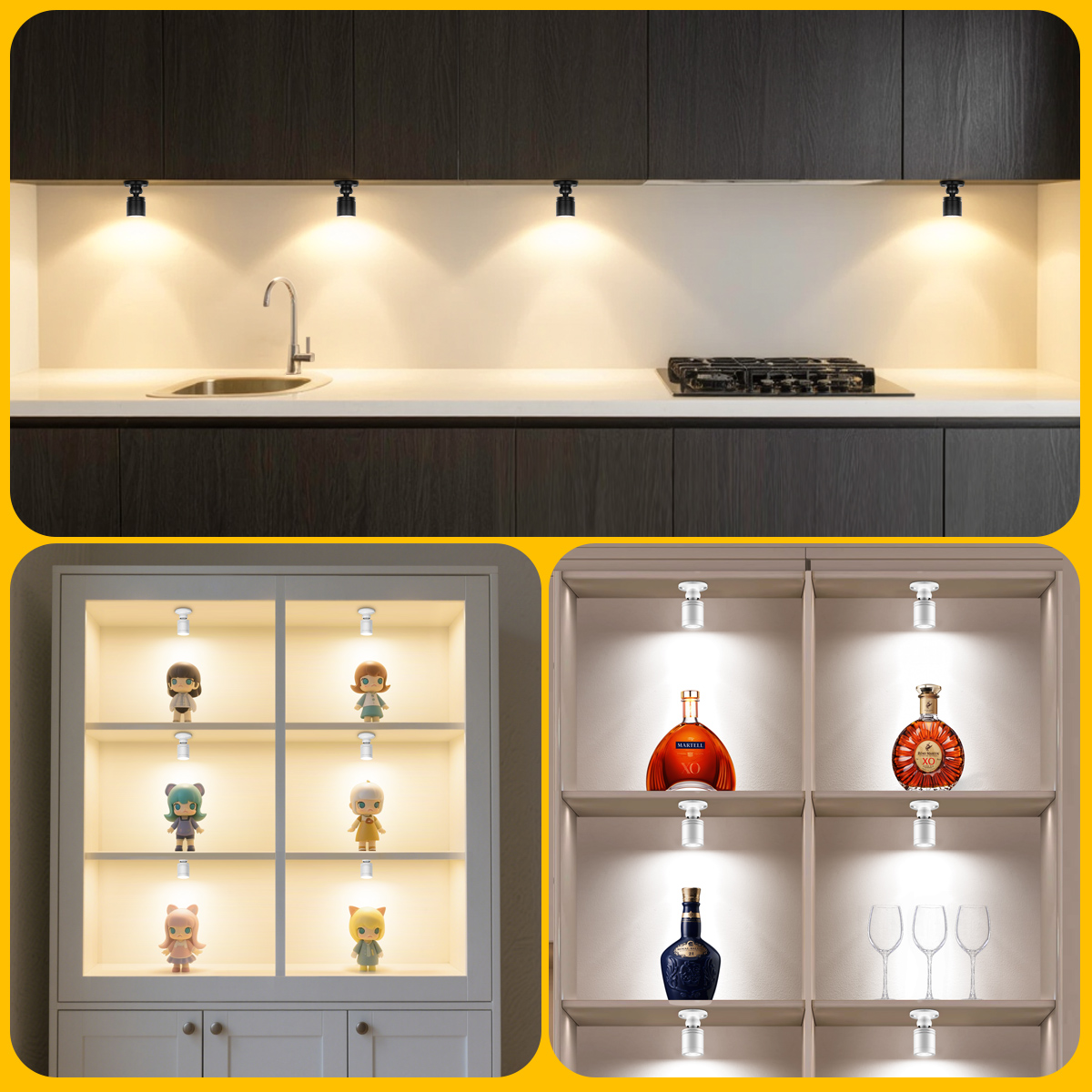 1 to stk. 10 stk. led-lys 12v stk. downlight i aluminiumsmateriale med svart skall, dupont-grensesnitt, innendørs takdekorasjonsspotlight ,2 stk. installasjonsmetode