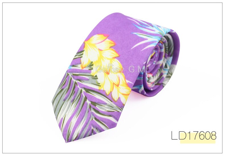 Floral Tie for Men Narrow Casual Mens Ties for Wedding Party Flower Skinny Neckties for Women Printed Male Neck Ties: LD17608