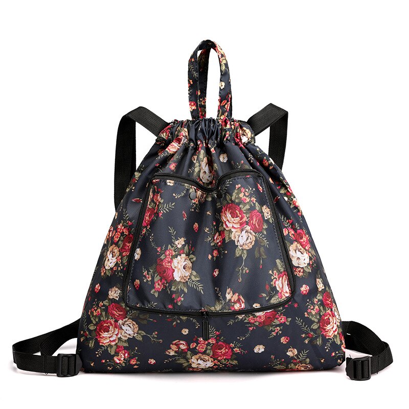 Sac à dos étanche à cordon coulissant pour femmes et hommes, avec motif de feuilles, de sport en plein air, de Fitness, d'entraînement, de gymnastique, de surf, de rangement de chaussures: Small Flowers