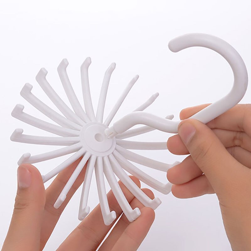 360 Degree Rotating Space Saving Belt Rack 1 PC Neck Tie Hanger Plastic Multifunction Neck Tie Holder 20 Hooks