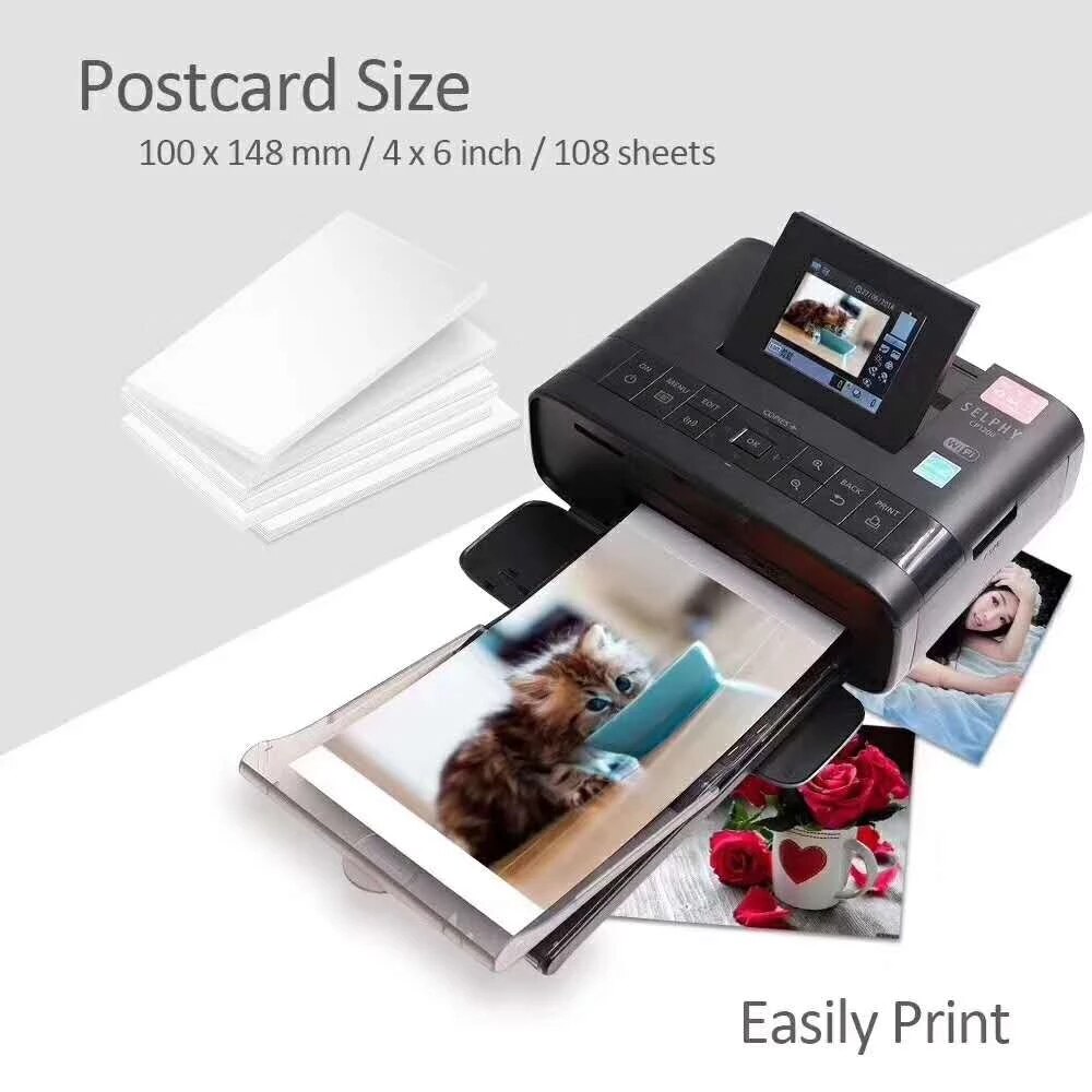 KP 36IN Ink Cartridge selphy cp1200 papel for Canon Selphy Photo Printer CP1200 CP1300 CP910 CP900 Color Ink Paper Printing