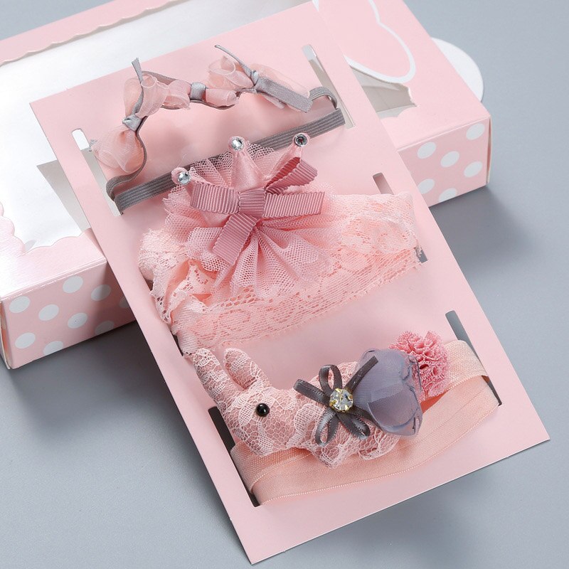 3 st/set spetsbågar baby pannband krona blomma baby flickor hårband spädbarn barn hårband turban baby hårtillbehör: Stil 17 no box