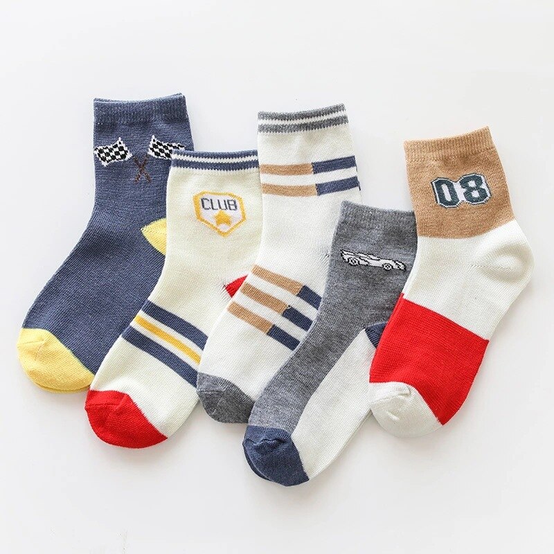 5 Pairs Kinderen Herfst Sokken Winter Kinderen Katoen Cartoon Lachend Gezicht Baby Meisjes Jongens Mode Sokken Maat 1 2 3 4 5 6 7 8 9 jaar: 04 / S (fit 1-3 years)