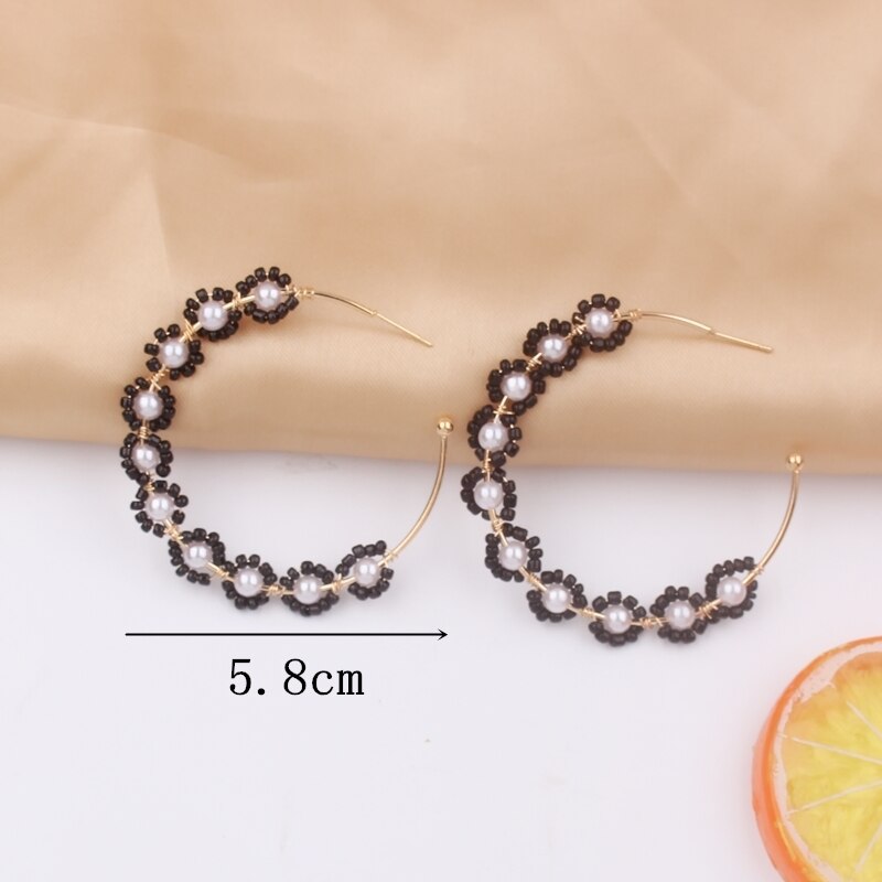 Pendientes colgantes de flor de Metal de Color negro Rock para mujer, aretes geométricos redondos con forma de corazón, hoja, mariposa, cristal, de joyas de: Negro