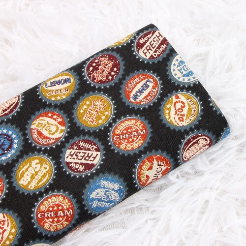 110X45Cm Dikke Katoenen Stoffen Door Yard Japanse Fles Cap Print Diy Naaien Tas Tafelkleed gordijn Party Home Decor: cotton Fabric 1