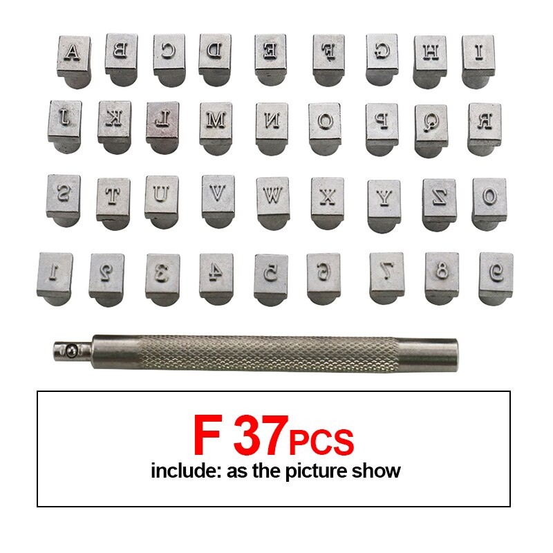 Diy Lederen Stempelen Tool Set, Fancy Stampen, Nylon Hamer, White Board, Leer Professionele Carving Hulpmiddel Levert: F 37PCS