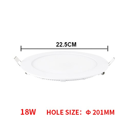 LED Light With App Control Ultra thin Downlight lamp 6W 12W 18W 24W led ceiling recessed grid downlight s: Round 18W