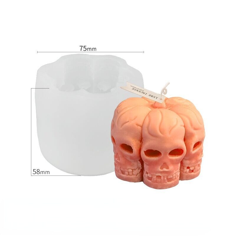 Halloween Ghost Bride Groom Candle Silicone Mold DIY Skull Pumpkin Candle Making Resin Soap Mold Christmas Craft Home Decor: Pumpkin Skull B