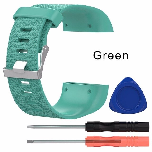 Inteligentne akcesoria do paska Fitbit Surge wymienna opaska sportowa silikonowa bransoletka zegarek pasek do pasków Fitbit Surge Watch: Duck green / S