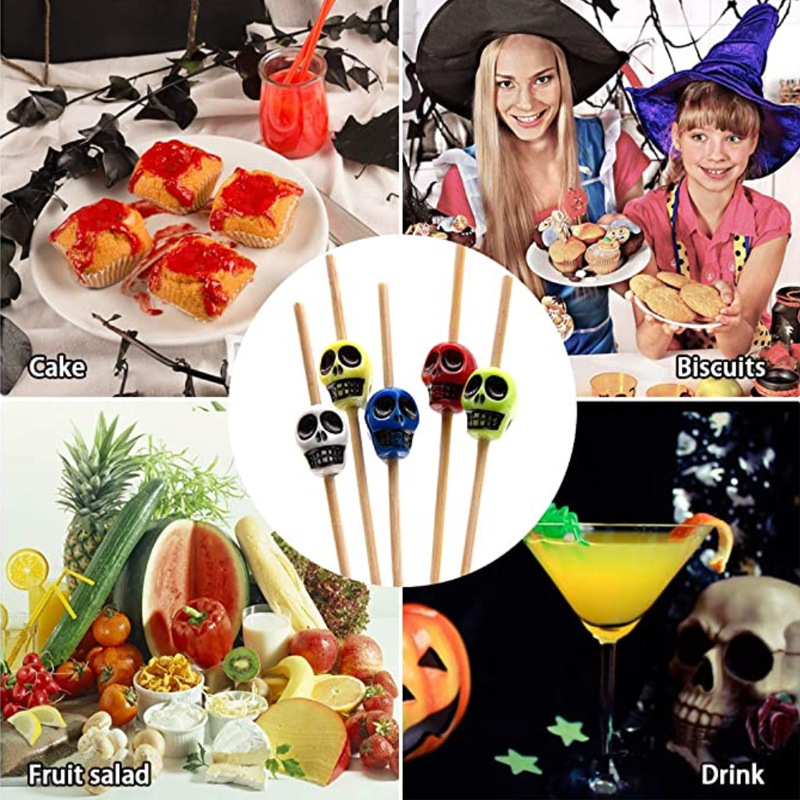 Creatieve Bar Cocktail Skull Bamboe Tandenstoker Wegwerp Natuurlijke Tandenstokers Familie Restaurant Fruit Huishouden Keuken Gadgets
