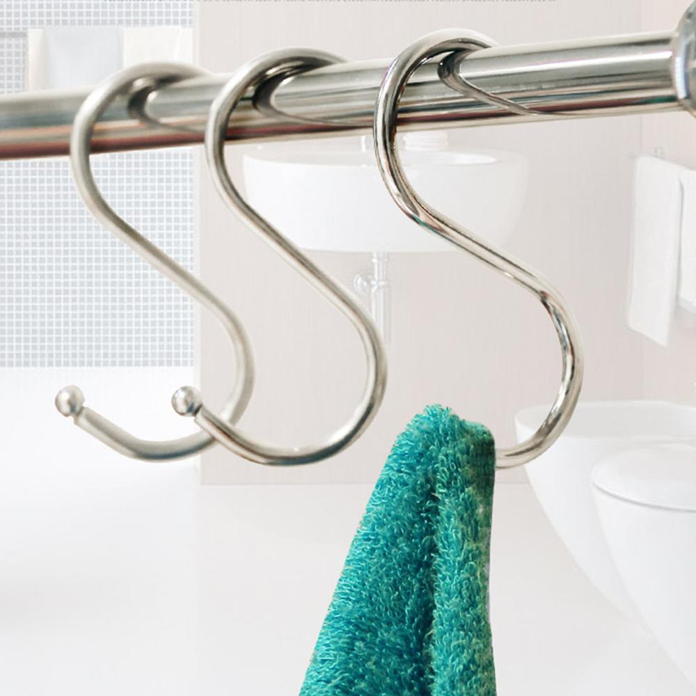 10/15pcs Stainless Steel S Hooks Pot Pan Storage Hanging Hanger Household Hooks for Kitchen Pan Wall Mounted Pot Rack Tool