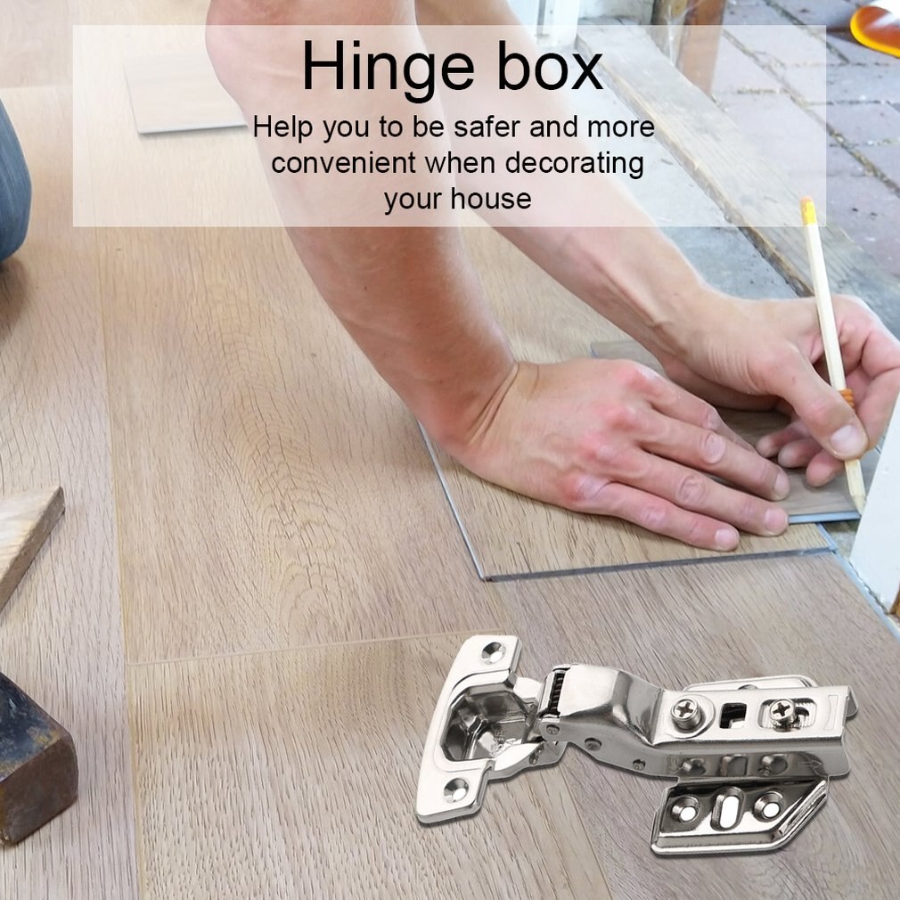 2pcs 304 Stainless Steel 2.0 Fixed Straight Arm Hydraulic Hinge Buffer Damping Cabinet Door Detachable Aircraft Hinge