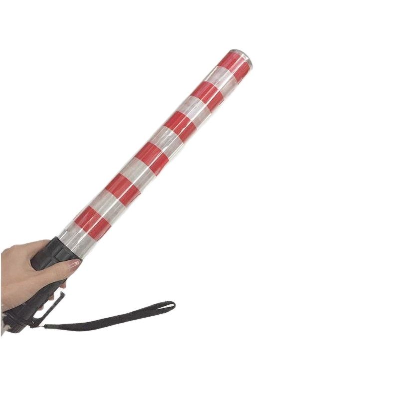 Bastón de tráfico de advertencia LED intermitente, tubo rojo y blanco recargable de 40CM, con botón e imán