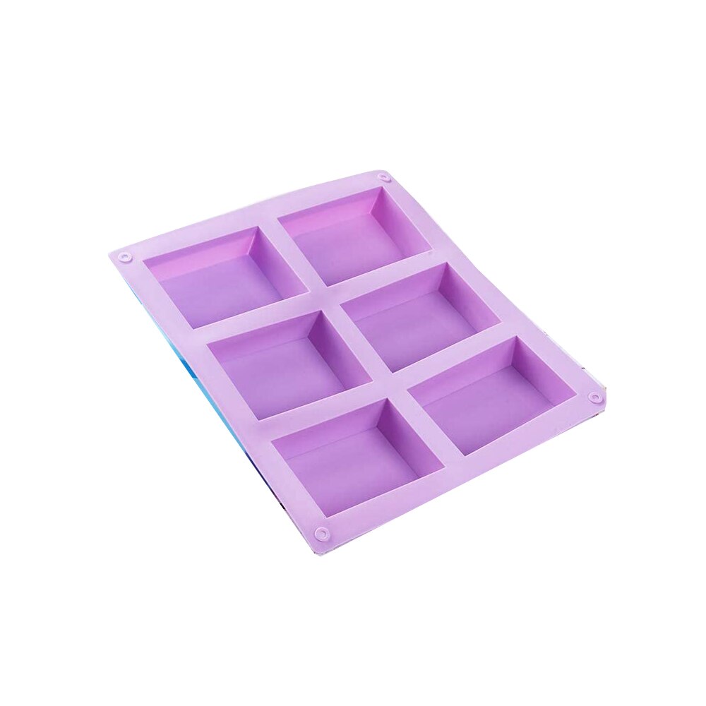 Silicone Mold Soap Molds Candle for Making 6-hole Square Form Candles Cake DIY Chocolate Arts Crafts Sewing Home Garden: Violet
