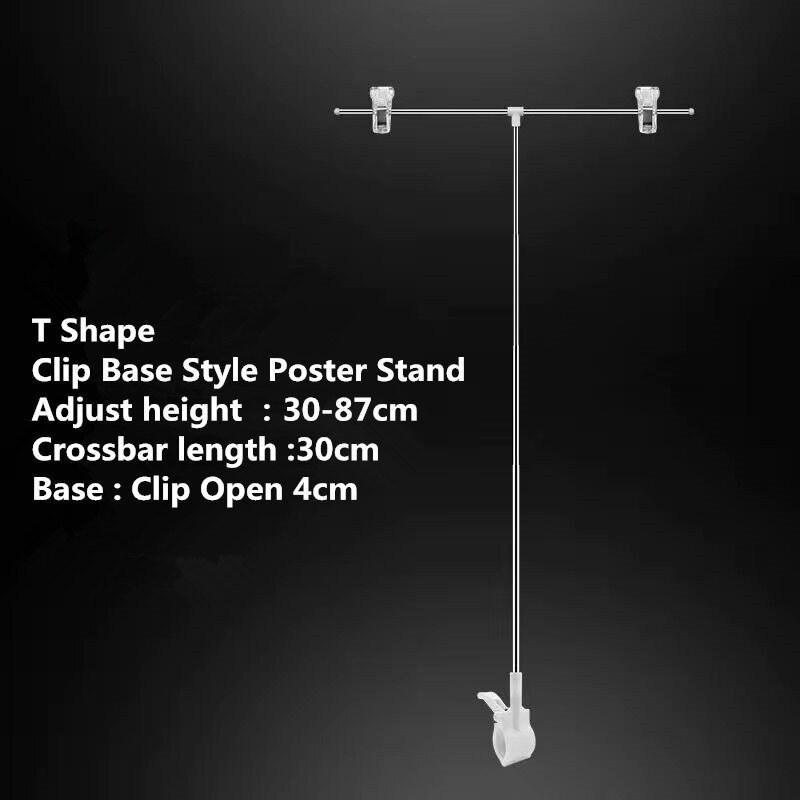 Soporte de póster ajustable en altura, soporte de acero inoxidable para publicidad, soporte de pancarta de exhibición, Mostrador de tienda: 1