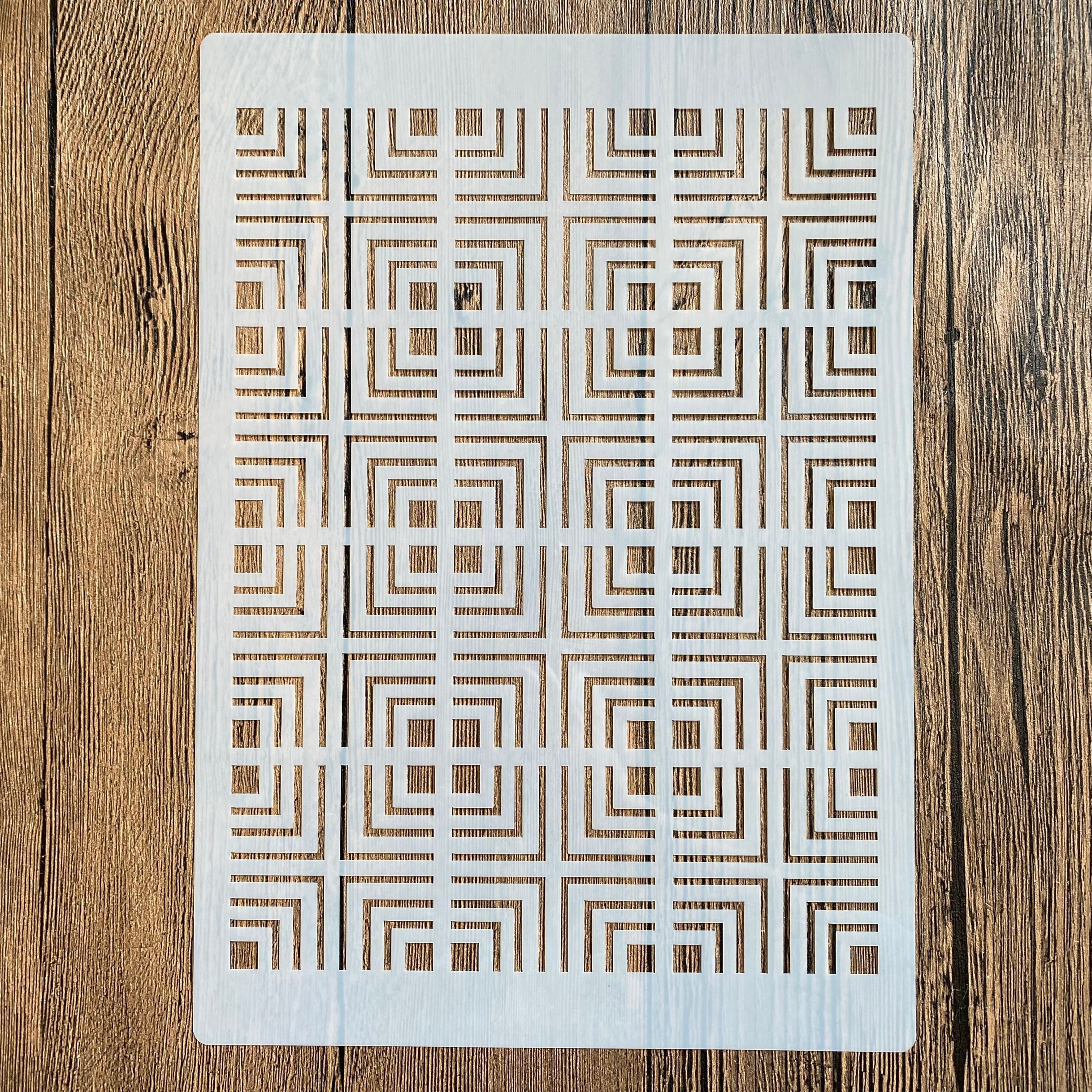 Stencil di design formato A4 per pittura murale Scrapbooking Timbro Album Decorativo Goffratura Carta artigianale Stencil quadrati in mattoni fai-da-te: green