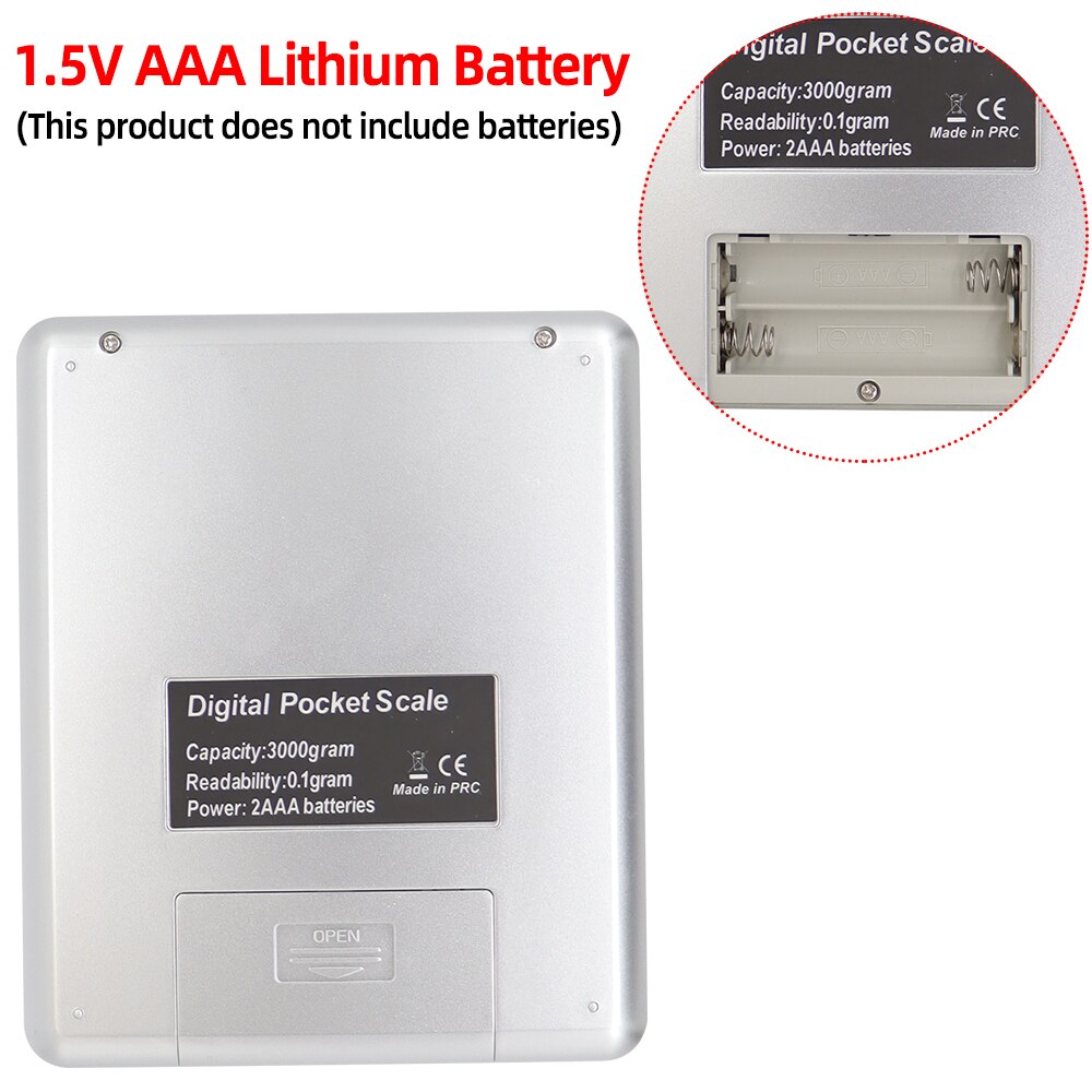 500g/1/2/3/kg Electronic Scale 3kg Digital Scales Pocket Platform Scale Weight Balance Jewelry Weighing