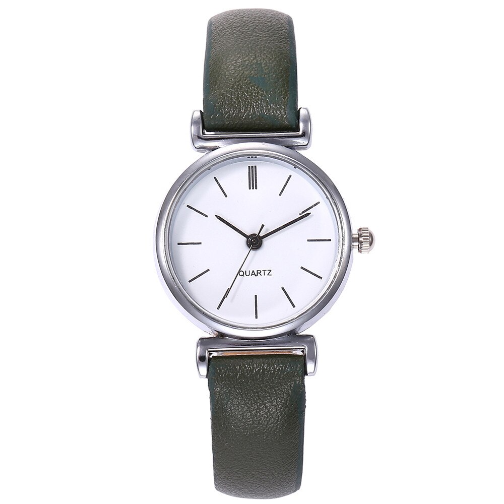 Relogio Feminino vansvar Watch Women Casual Quartz Leather Band Newv Strap WristWatch Small Dial Saat Reloj Mujer: Green