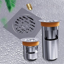 304 Stainless Steel Floor Drain with Hydraulic Shutter Core Deodorant Anti-water Anti-blocking Deep Water Seal