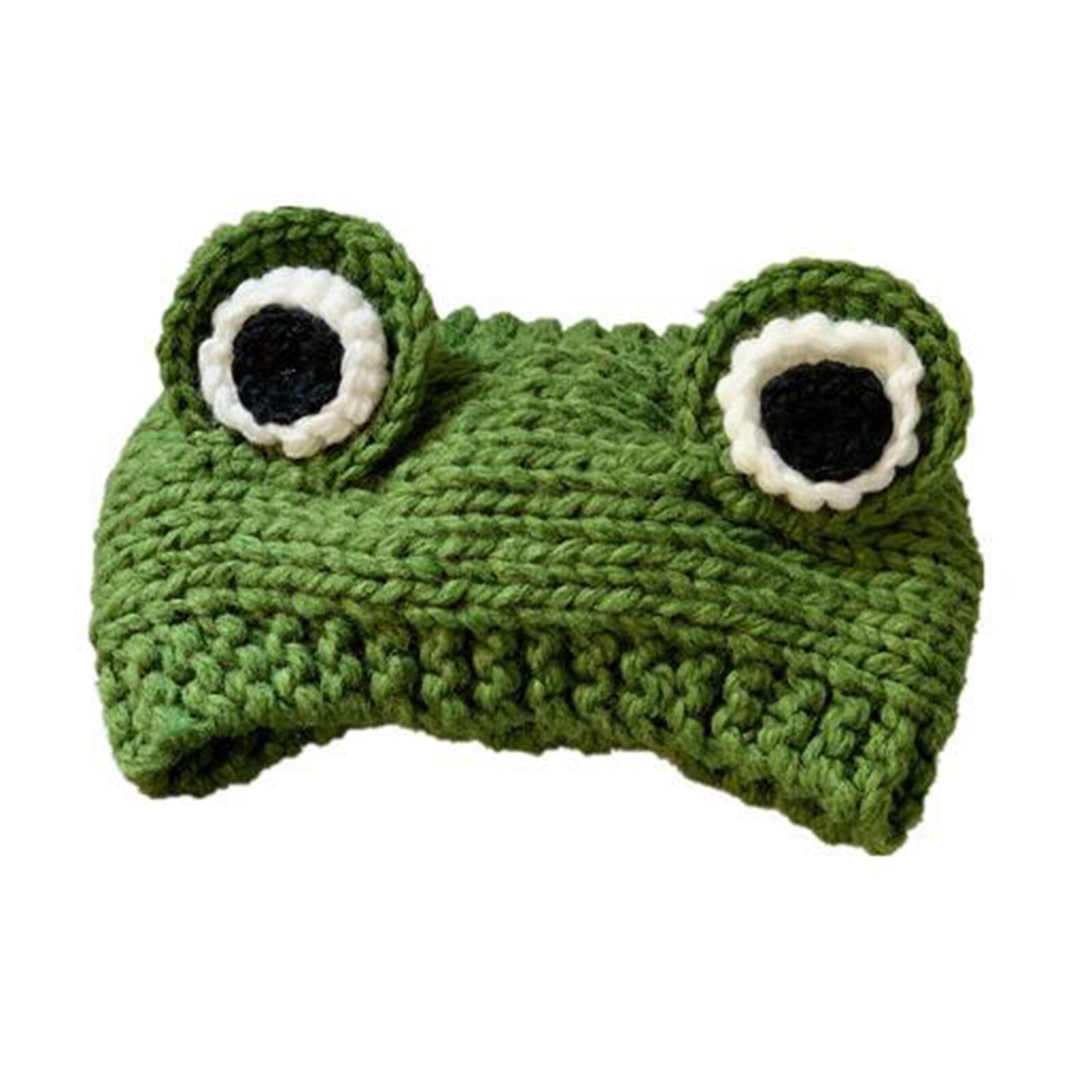 Damskie czapki zimowe śliczne żaby szydełkowe duże dzianiny dla dziewczynek czapka śliczna żaba oczy splot dzianiny Skullies czapka typu czapka bez daszka