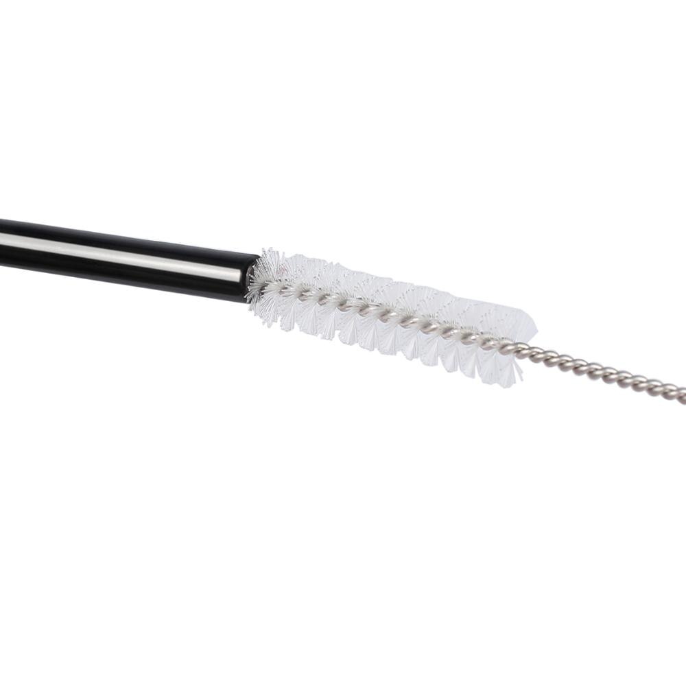 Neoteck-pajitas de Metal de acero inoxidable para bebidas, reutilizables y limpiadoras, surtido de pajitas dobladas con cepillos para fiestas, 10 Uds.