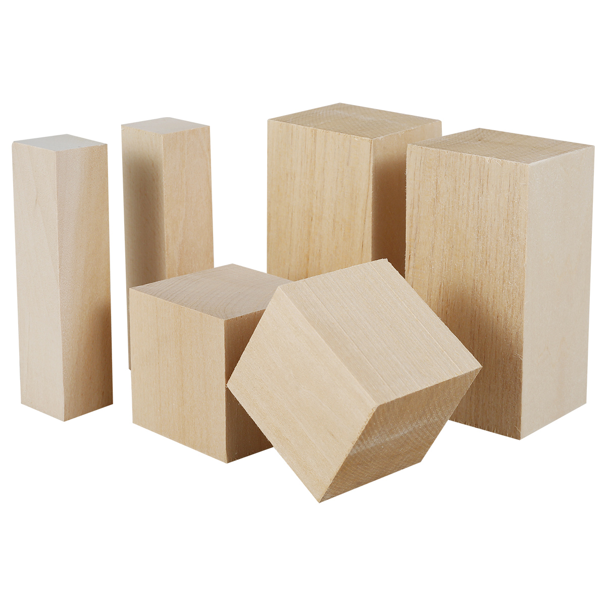 6/50Pcs Basswood Carving Block Natural Cork DIY Wood Crafts Portable Carving Art Supplies Suitable for Beginners/Craft Lovers: TEAK