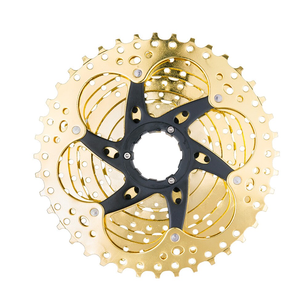 MTB 9 Speed Cassette 11-40T Mountain Bicycle Freewheel Gold MTB Cassette 40T Bicycle 9 Speed Rotary Freewheel Moutain Bike Parts