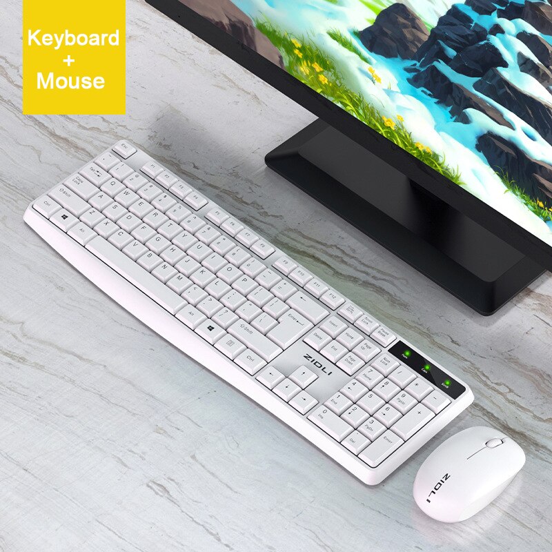Witte Muis Computer Draadloze Toetsenbord Muis Set Gaming Kantoor Toet... – Grandado