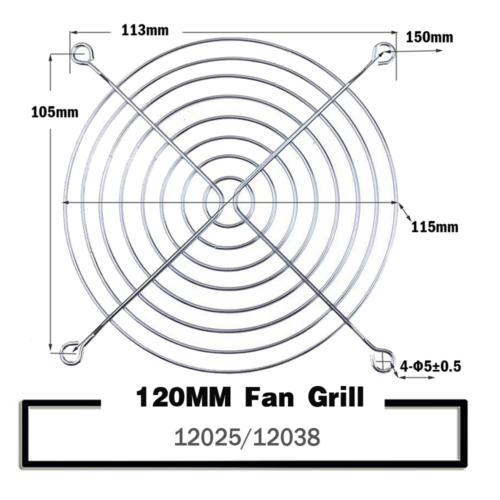 Griglia per ventola di raffreddamento Reti in ferro metallico per ventola del computer 30mm 40mm 50mm 60mm 70mm 80mm 90mm 120mm 135mm 140mm 170mm 200mm Griglia per ventola