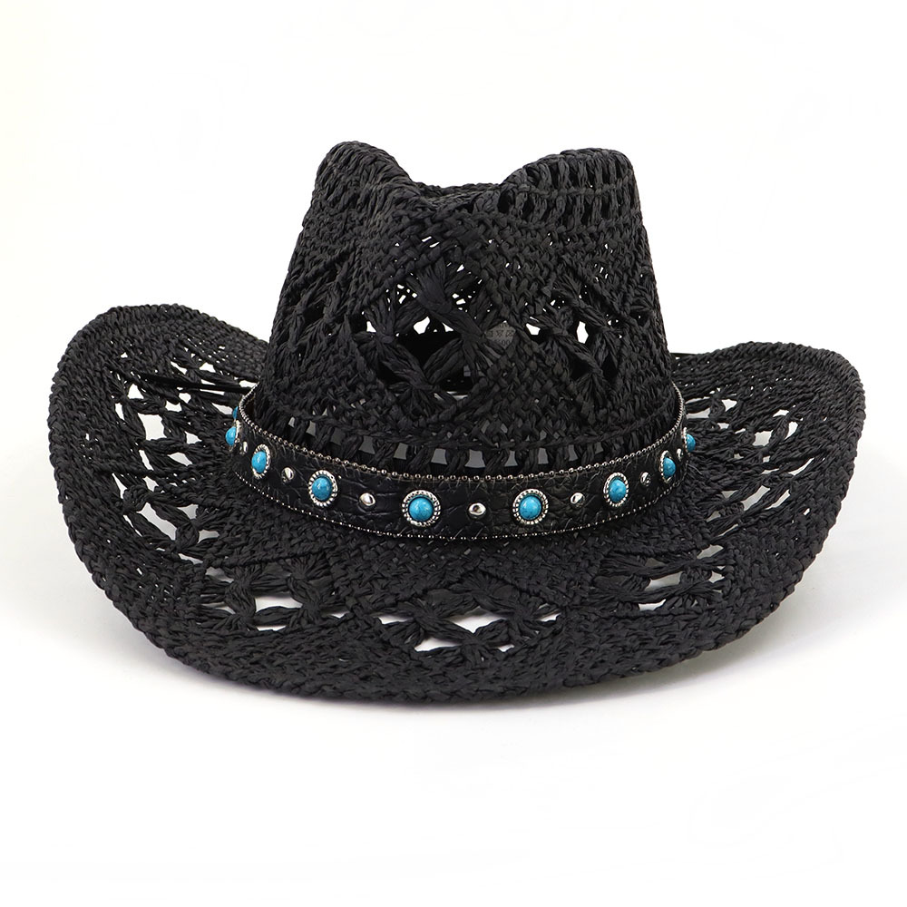 Western Cowboy Strohoed voor Dames Heren Handgeweven Brede Rand Ademend Outdoor Strand Zonbescherming Hoed Sombrero Vaquero