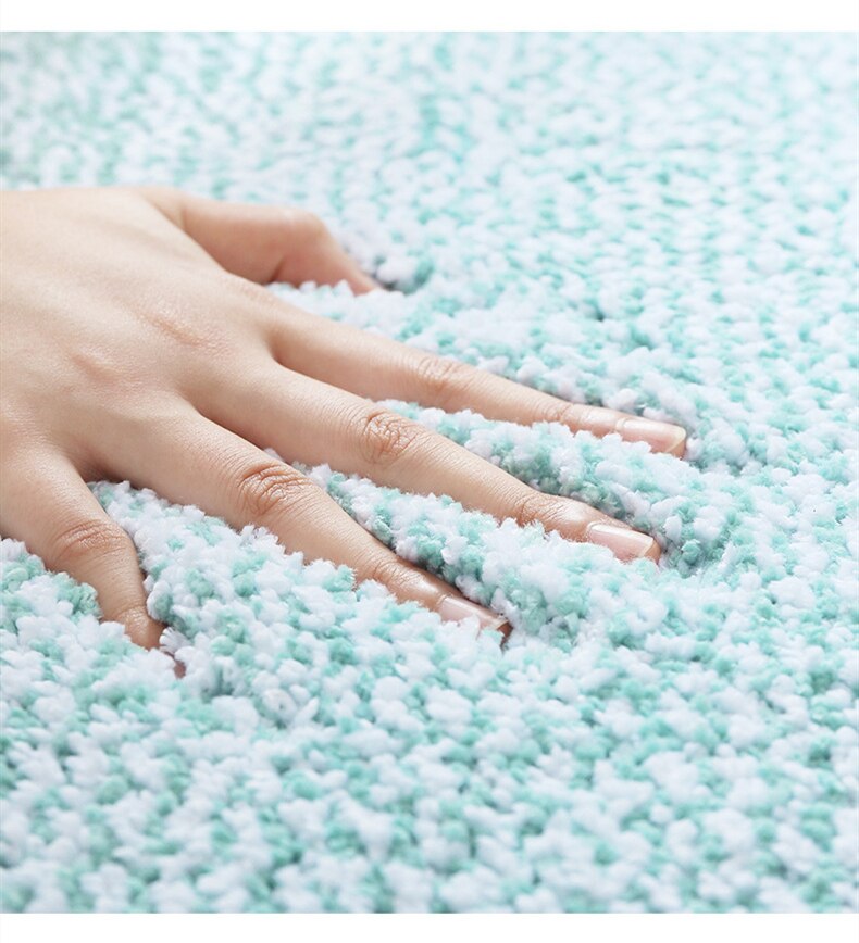 Simple Soft Flocking Bathroom Carpet 1Pcs Water Absorbent Hallway Bath Mat Non-Slip Doorway Bedroom Floor Rug Washsble