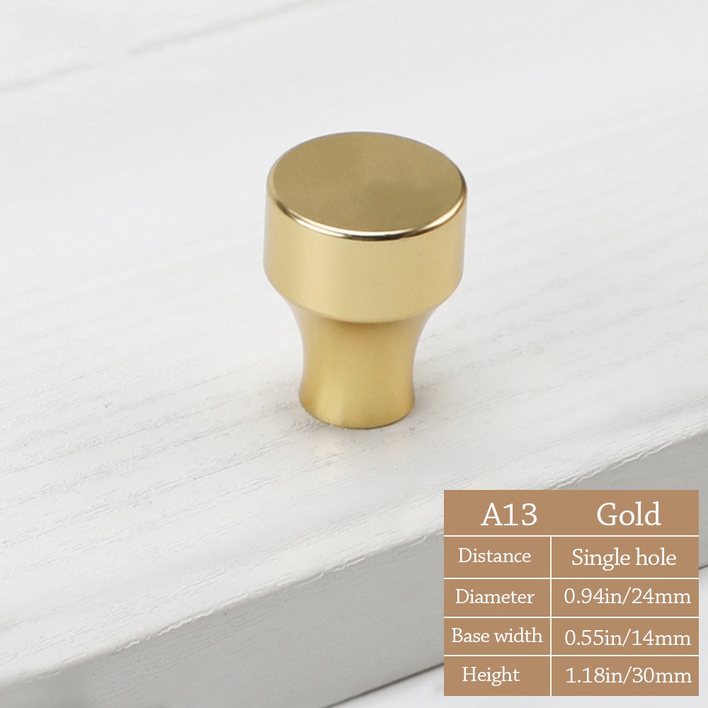 Simple Knurled Cabinet Drawer Knob Round Gold Door Handle Portable Single Hole Furniture Accessories for Home: Amber
