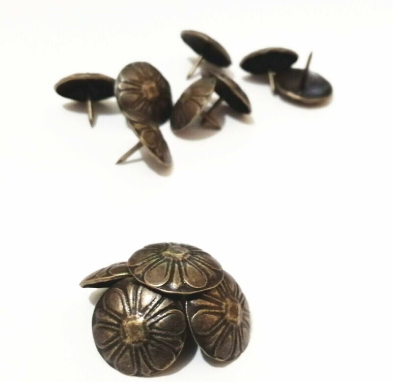 Chinchetas decorativas de hierro para muebles, caja para joyería antigua, tachuela decorativa para sofá, 25/50 Uds.