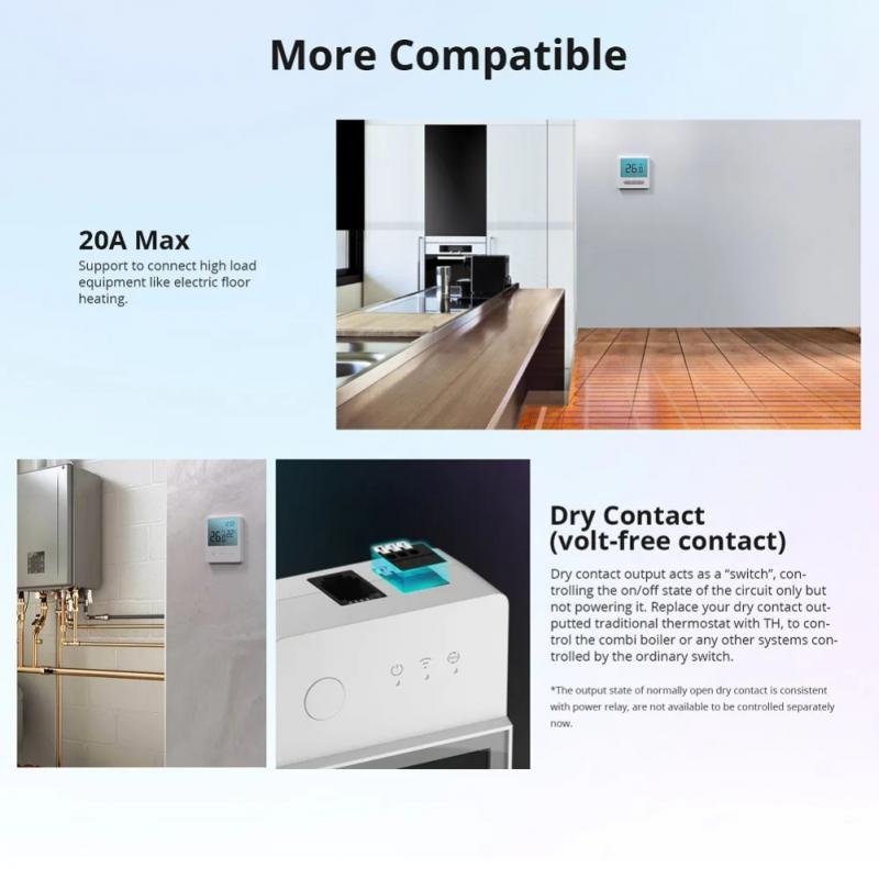 Sonoff th elite 16/20a wifi slimme temperatuur- en vochtigheidsregelaar met ewelink afstandsbediening, compatibel met alexa en google.