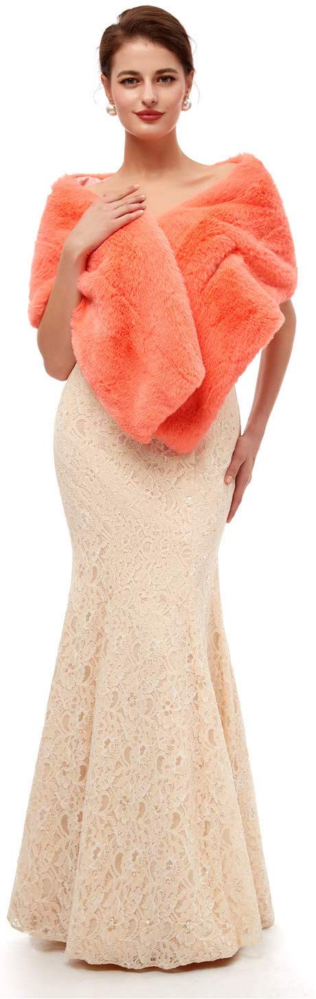 Navy Faux Fur Bolero Wedding Fur Shawl for Woman Wedding Faux Fur Wraps Bride Bridesmaids Bridal Jackets / Shawl Accessories: 1pj19139