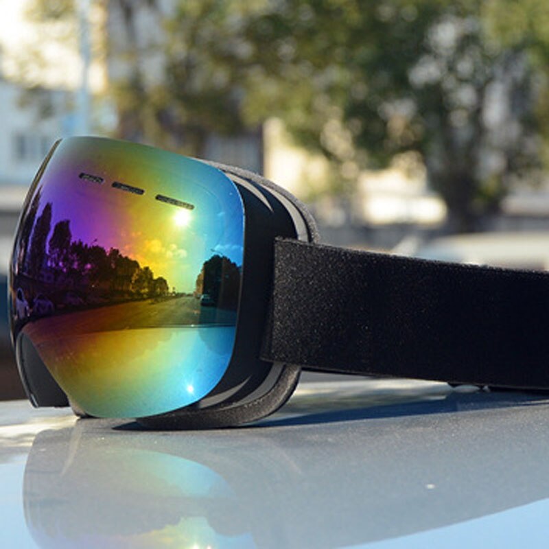 Winter Brille Anti-Nebel-Ski draussen UV Schutz Skifahren Brillen Sport Winddicht Snowboard Schneemobil Männer Frauen Gläser Maske: Schwarz Blau