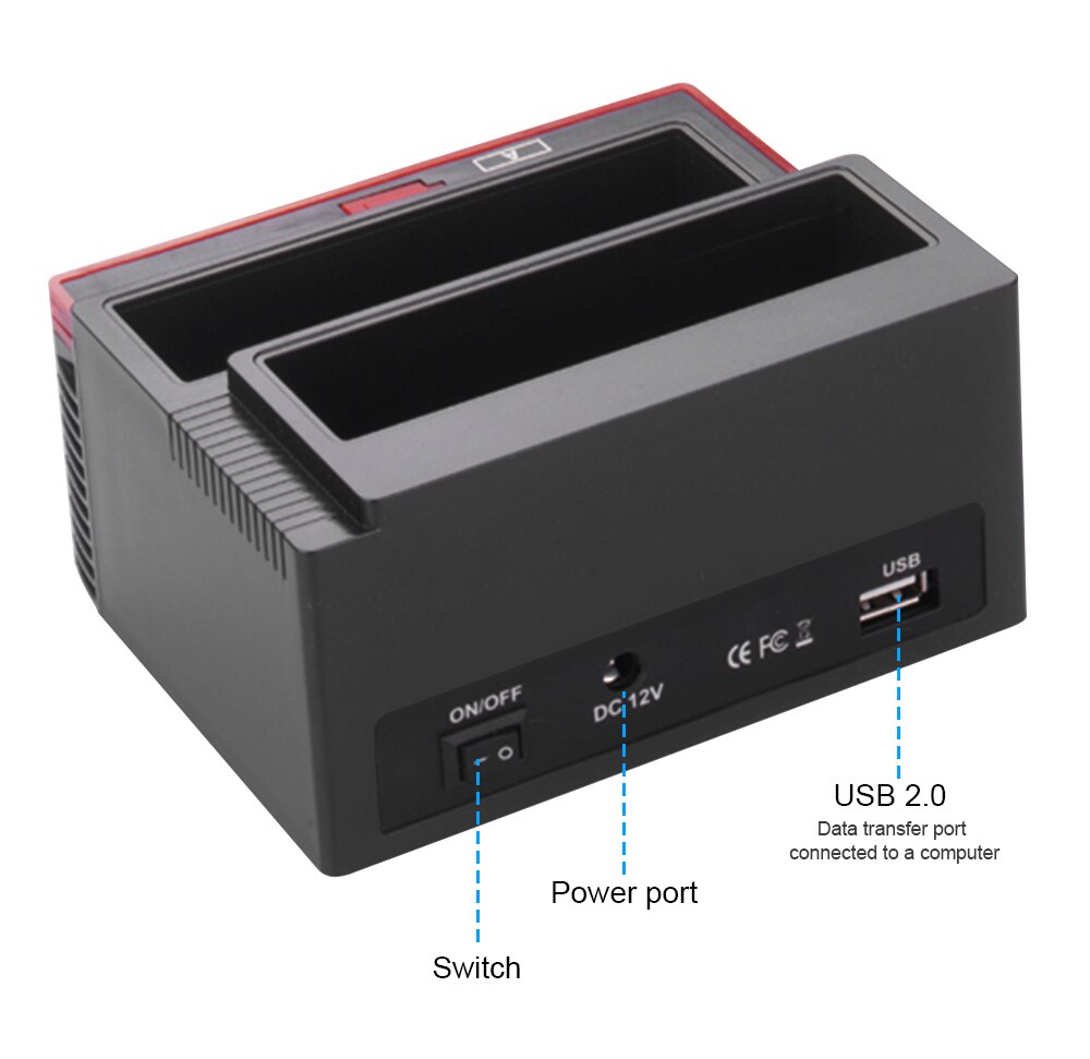 DeepFox 2.5/3.5 "SATA IDE HDD Docking Station Clone HDD Custodia USB 2 Porte USB 2.0 Tipo C Hub Lettore di schede MS/M2/XD/CF/SD/TF