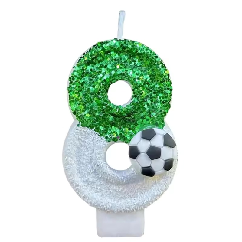 0-9 nummer verjaardagskaarsen originele twee kleuren geleidelijke verandering voetbalstijl verjaardagstaart digitale feestkaarsen decoratie: Dark Gray