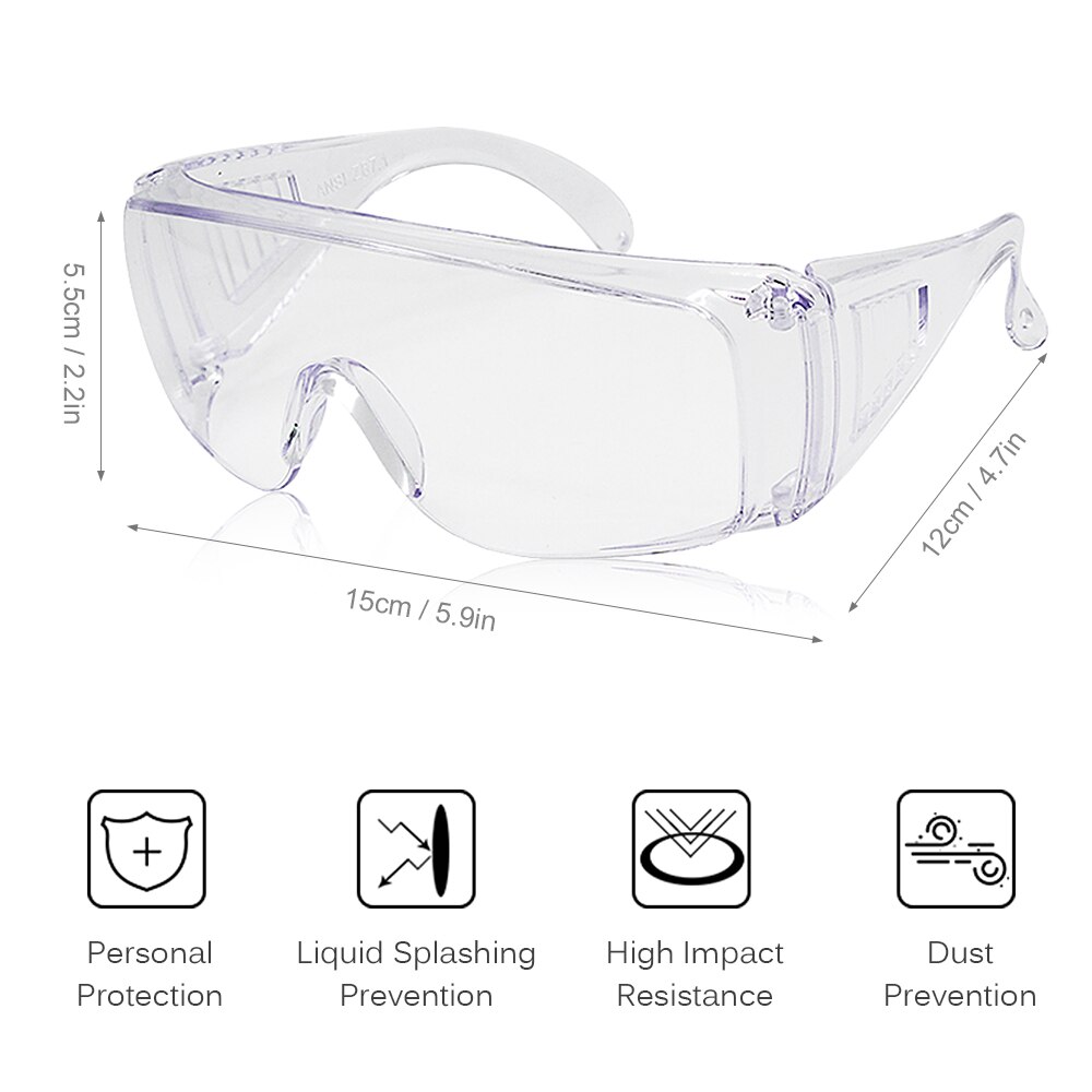 Safety Glasses Adults Personal Protective Eyewear with Clear Anti Fog Scratch Resistant Lenses Outdoor Safety Glasses