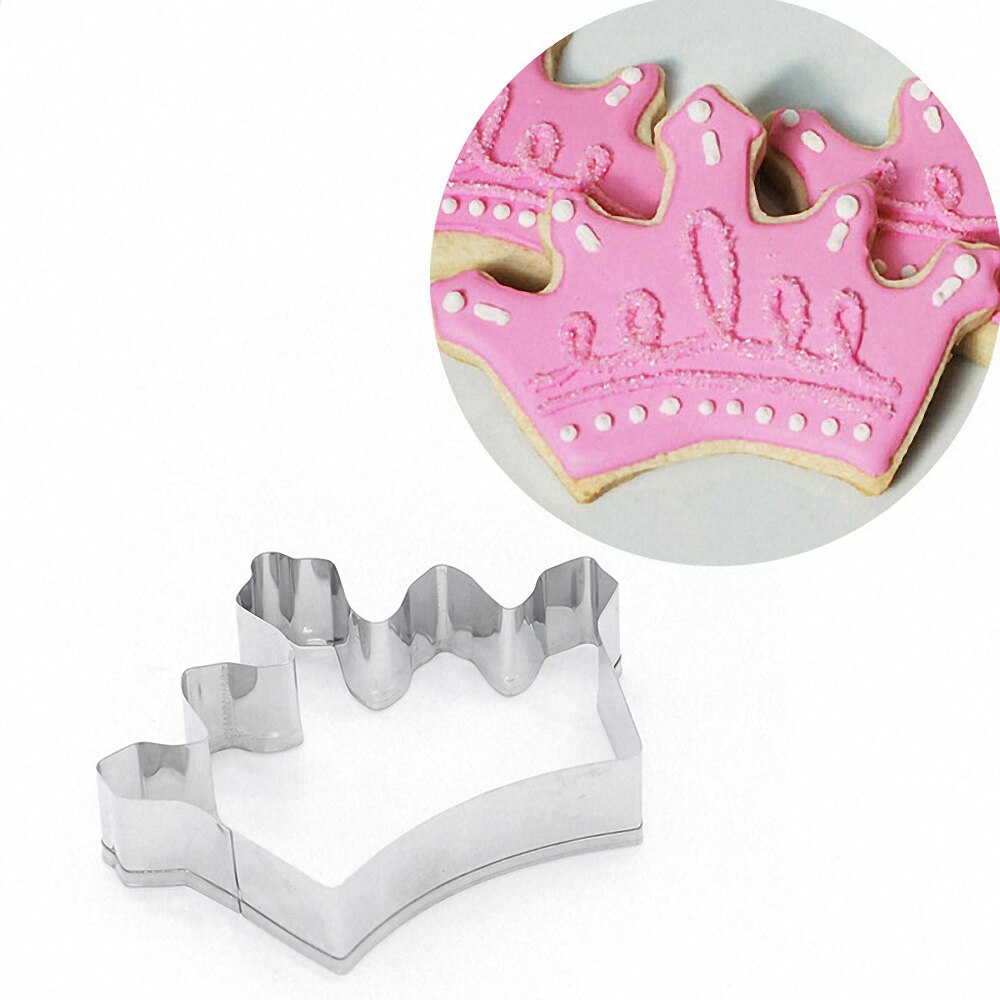 3d prinsesser kroneform rustfritt stål kjeks kakeutstikker bakeform konge dronning fest dessert dø kake bakeverktøy