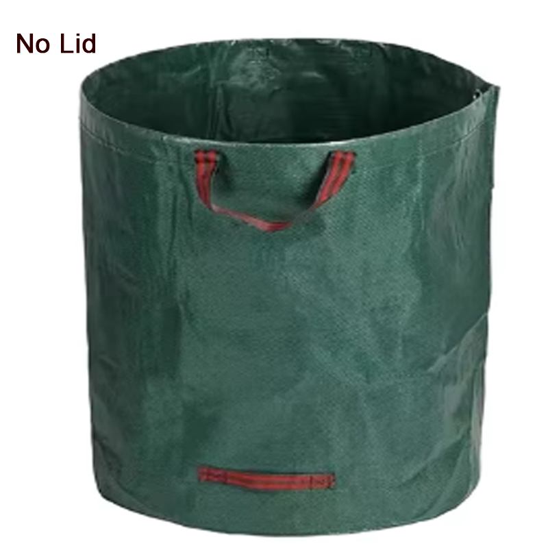 Herbruikbare tuinafvalzakken Bladopbergzakken Tuinprullenbak Container Verzamel terrasbladeren Zware tuinafvalzak met deksel: Licht Groen / 4l
