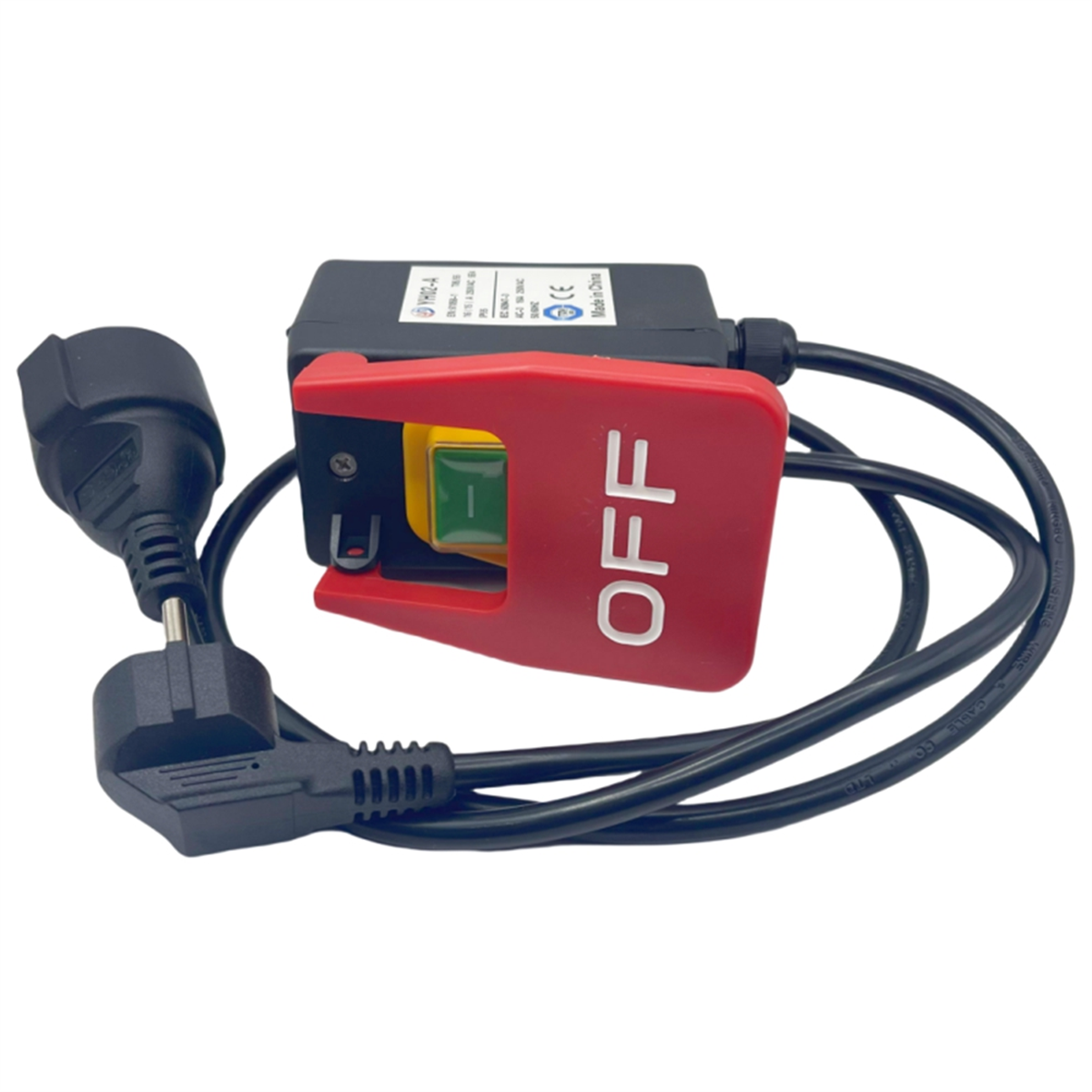 220v enfas på/av-brytare, säkerhetsbrytare, nollspänningsbrytare med uttag, nödstoppbrytare eu-kontakt