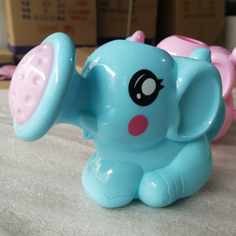Baby tegneserie elefant bruser kop barn vaske hår værktøj shampoo kop børn bruser vand ske bad legetøj multifunktionelt: Blå