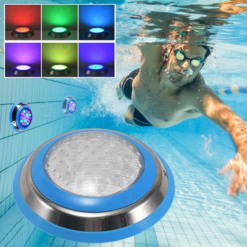 Wall-mounted Swimming Pool Light LED Remote Control RGB Battery-powered Underwater Night Light Outdoor Garden Decoration