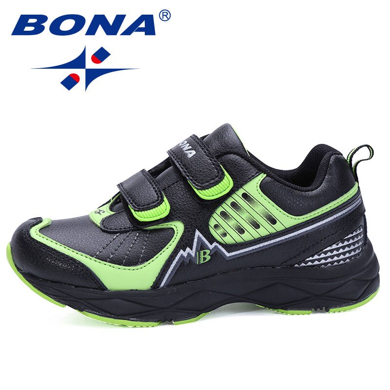BONA – baskets à crochet et boucle pour garçons, chaussures de marche confortables pour enfants, Style à la , rapide et gratuite: BLACK / 4.5