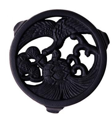 Støpejern tekanne base tebrett støpejern gryteholder pute japansk vannkoker boutique metall madrass tekanne tallerken tematte tilbehør: 02