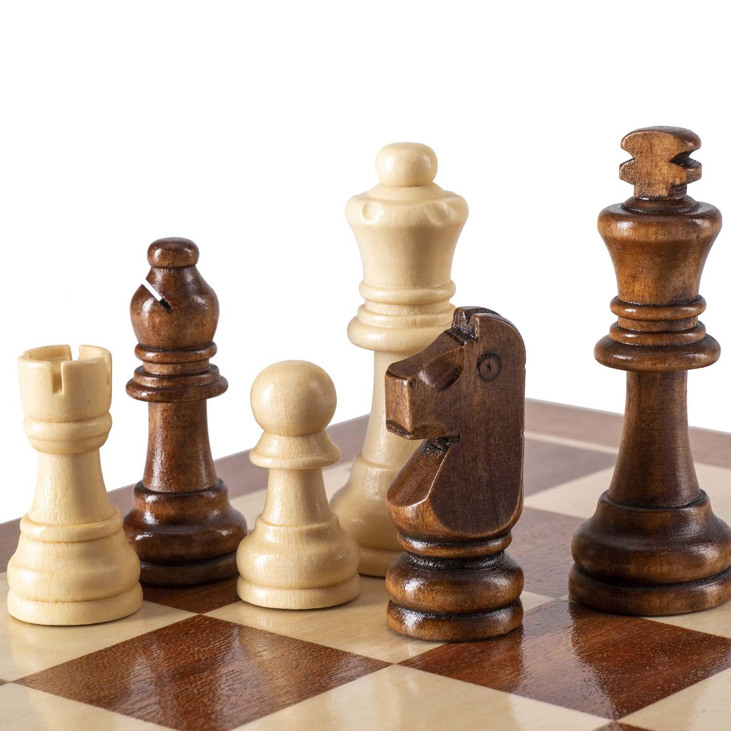32 Chess Figures & 2 Dice Wooden Toy Board Game Accessories Throwing - View #4