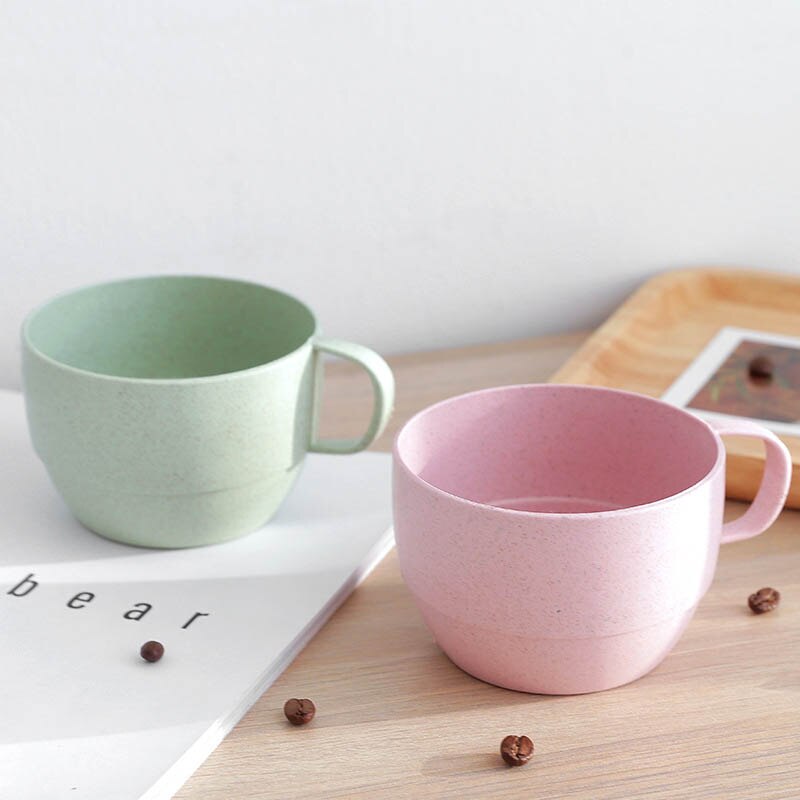 1 PC Office Coffee Cup Eco-friendly Mouthwash Cups Wheat Straw kitchen Accessories Milk Tea Cup